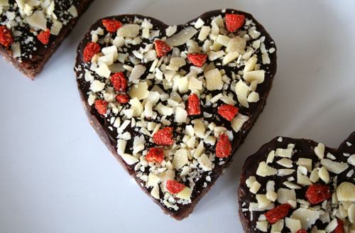 Valentines Chocolate Black Bean Brownie with Almonds & Gojis