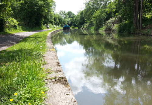 Riding along the Kennet & Avon Canal Towpath