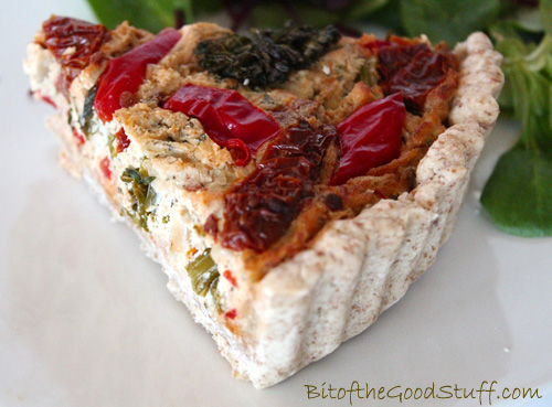 Roasted Tenderstem, Red Pepper and Sun-Dried Tomato Quiche Slice