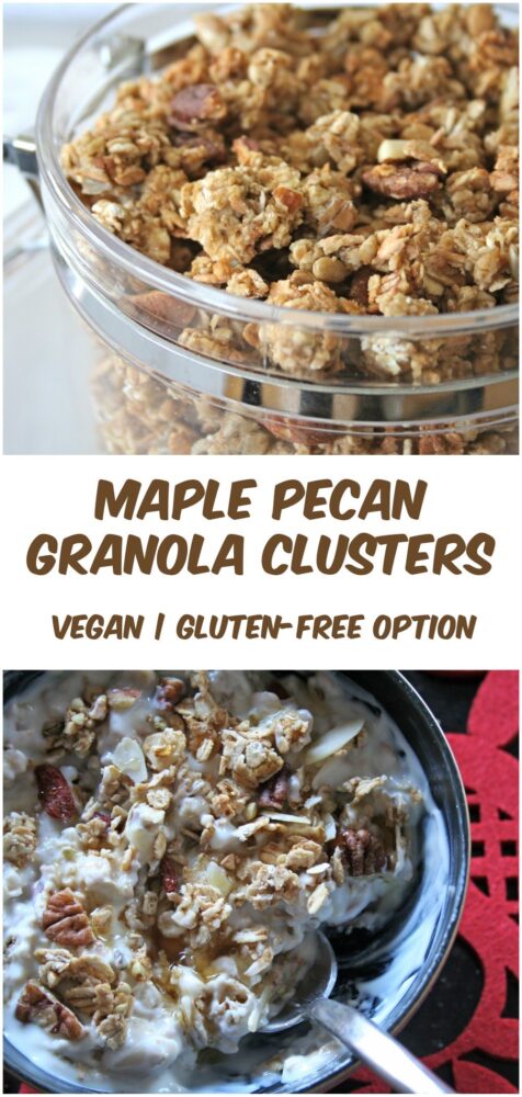 Maple Pecan Granola Clusters Collage