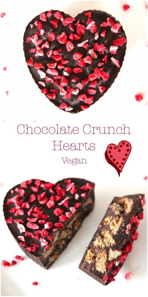 Vegan Chocolate Cookie Crunch Hearts Collage