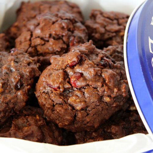 Vegan Chocolate Cranberry Oatmeal Cookies