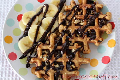 Gingerbread Waffles with Chocolate Sauce