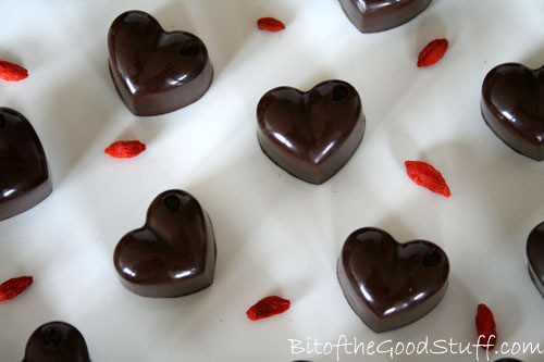 Chocolate Goji Almond Hearts