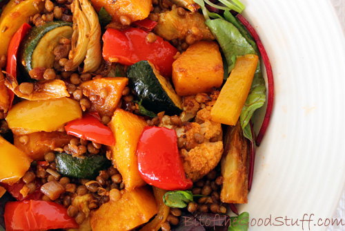 Roasted Vegetable and French Lentil Salad