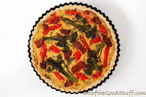 Roasted Tenderstem, Red Pepper and Sun-Dried Tomato Quiche