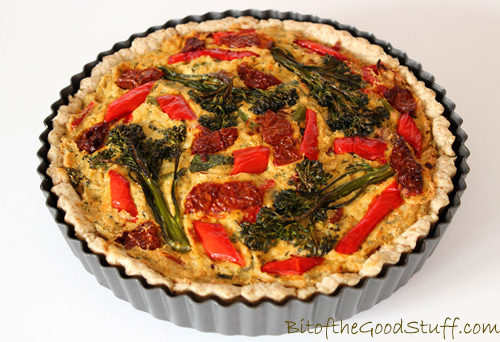Roasted Tenderstem, Red Pepper and Sun-Dried Tomato Quiche