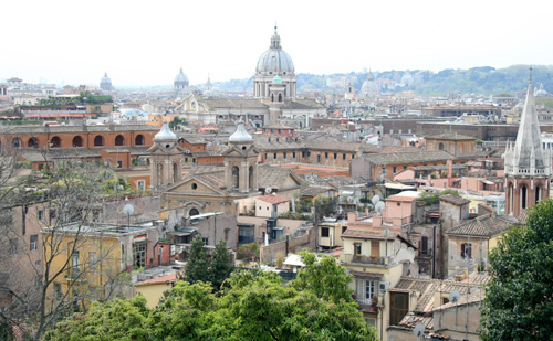 View from the top of the Spanish Steps