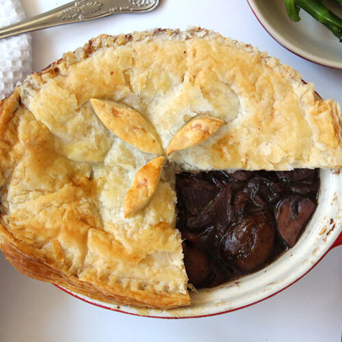 Vegan Chestnut Bourguignonne Pie