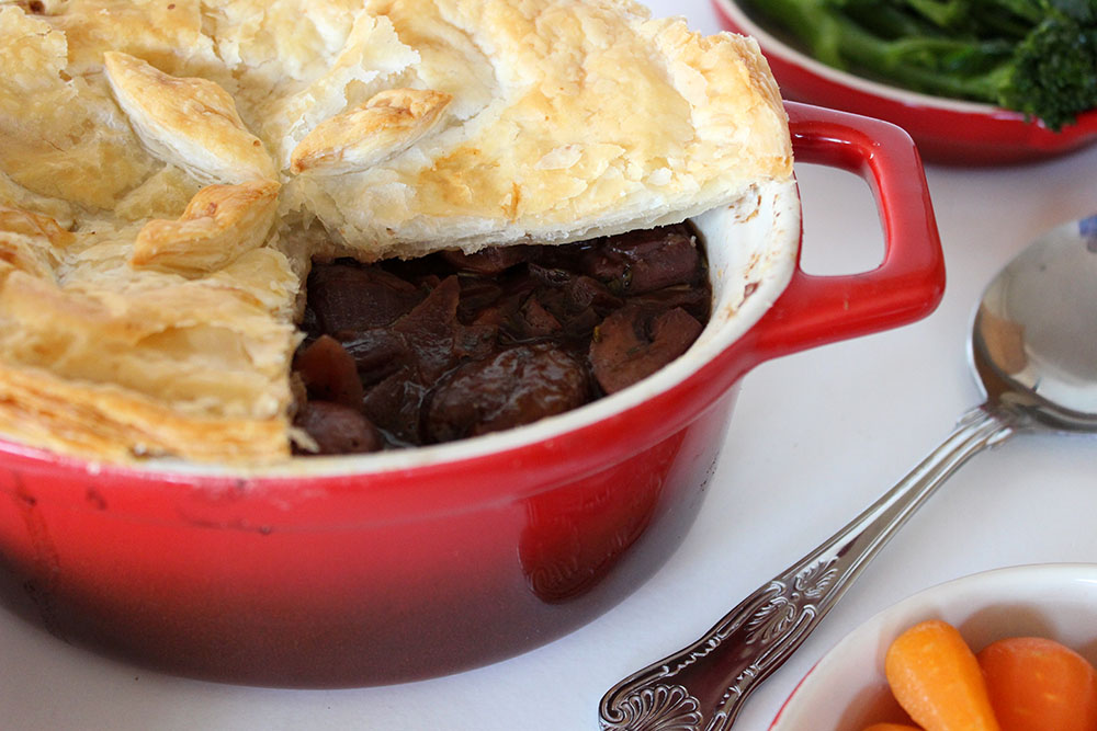 Vegan Chestnut Bourguignonne Pie 