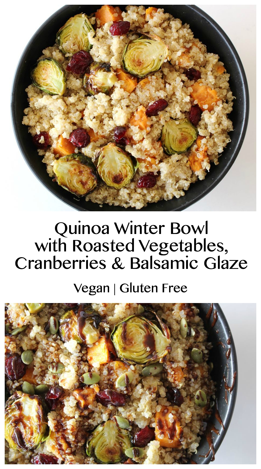 Quinoa Winter Bowl with Roasted Vegetables, Cranberries and Balsamic ...