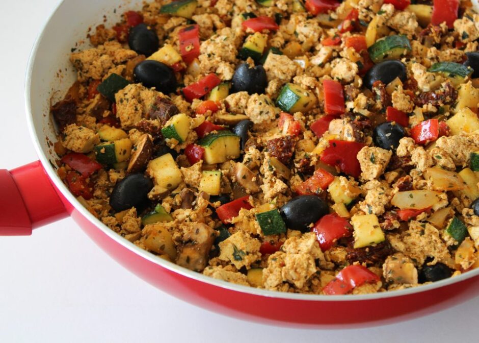 Mediterranean Tofu Scramble