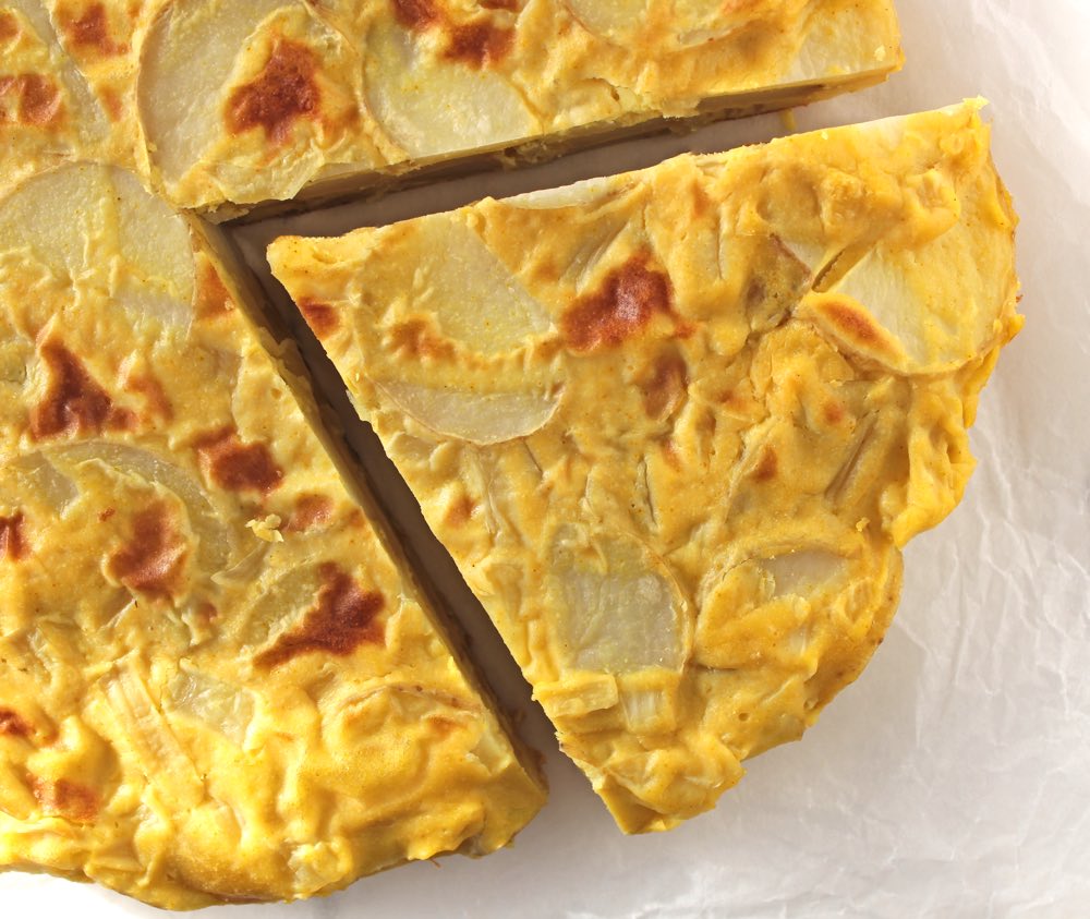 Vegan Spanish Potato Omelette - Tortilla de Patatas