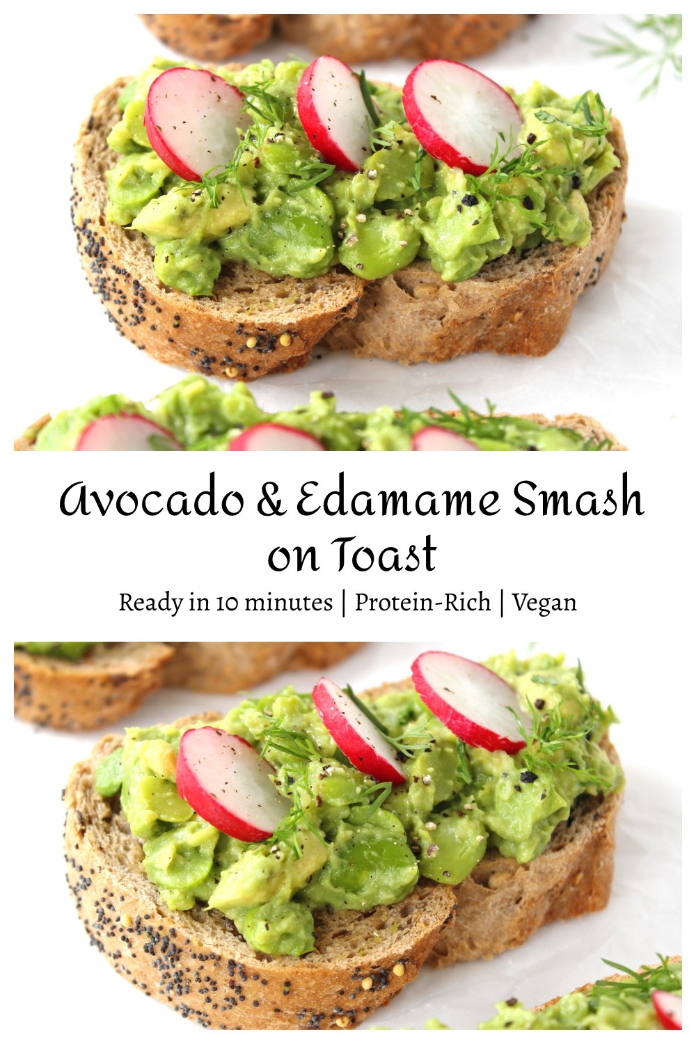 Avocado and Edamame Smash on Toast Pinterest Collage