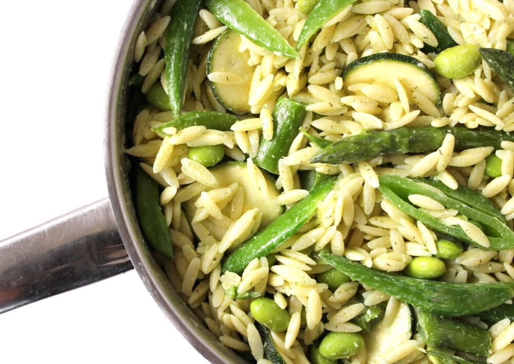 Green Orzo Pasta Salad (Vegan)