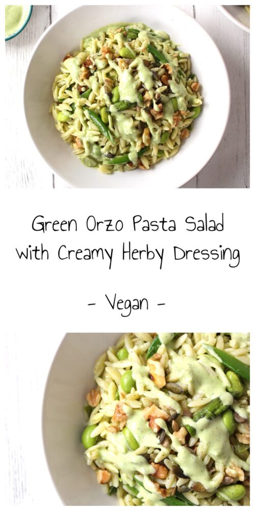 Green Orzo Pasta Salad (Vegan)