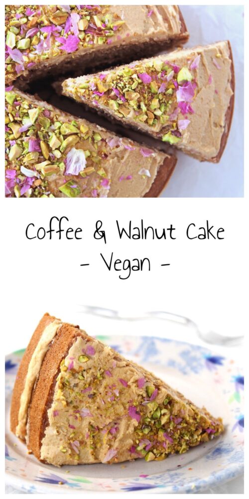 Vegan Coffee and Walnut Cake