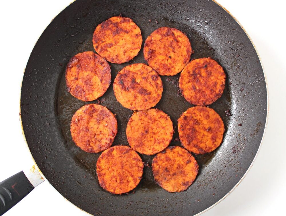 Smoky Tempeh in Pan 