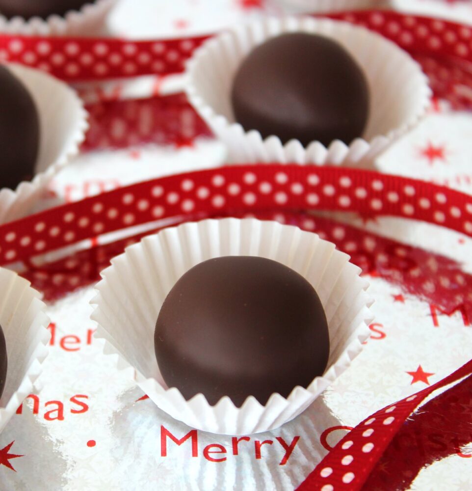 Vegan Dark Chocolate Cranberry Truffles