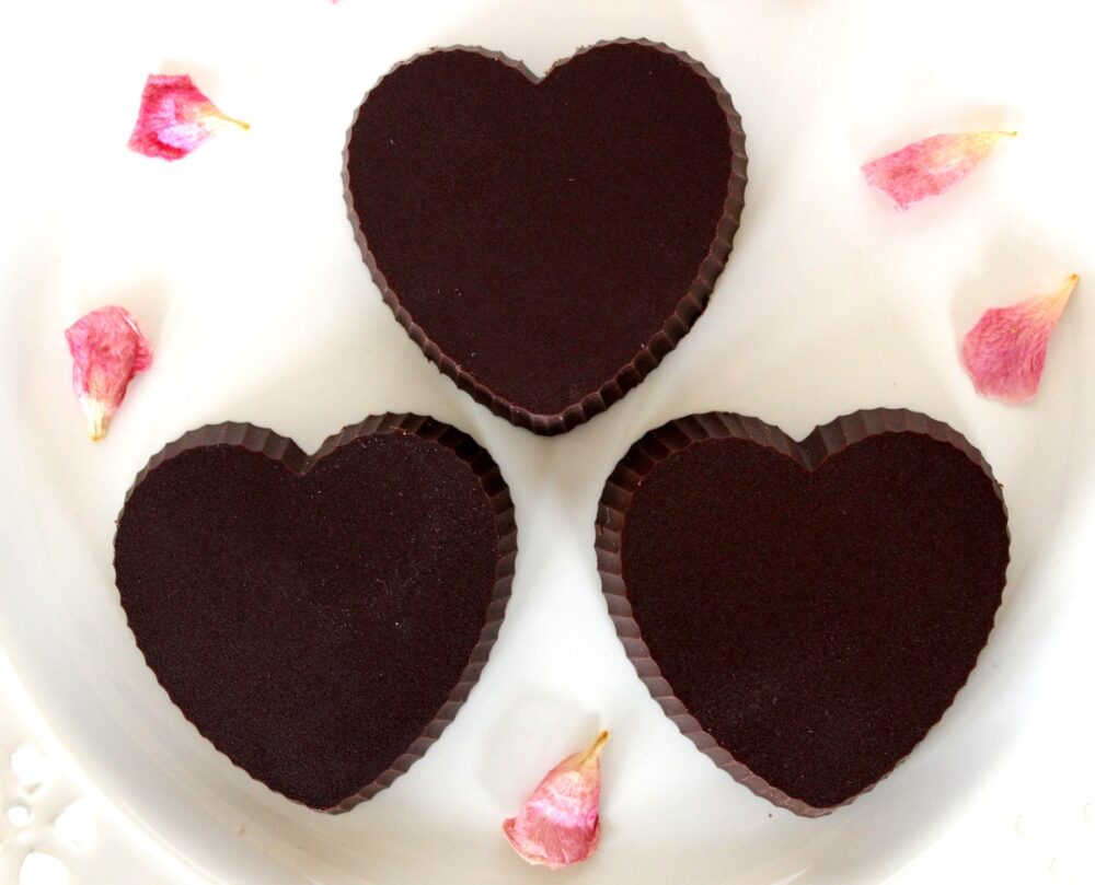 Chocolate Peanut Butter Hearts (Vegan | Dairy-Free)