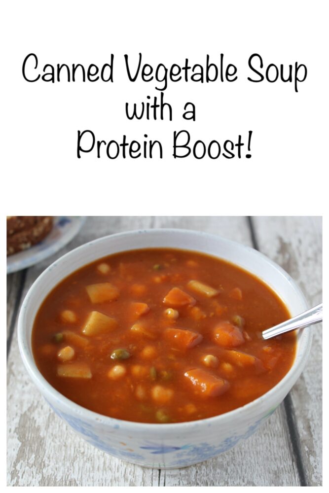 Canned Vegetable Soup with a Protein Boost 