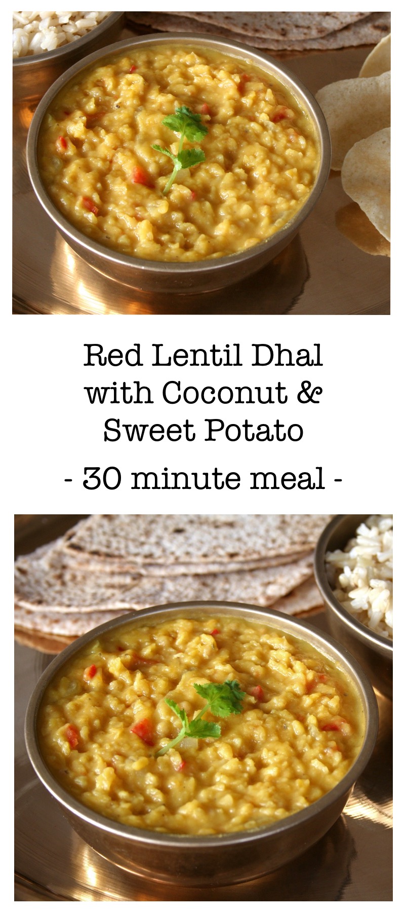 Red Lentil Dhal with Coconut Sweet Potato 