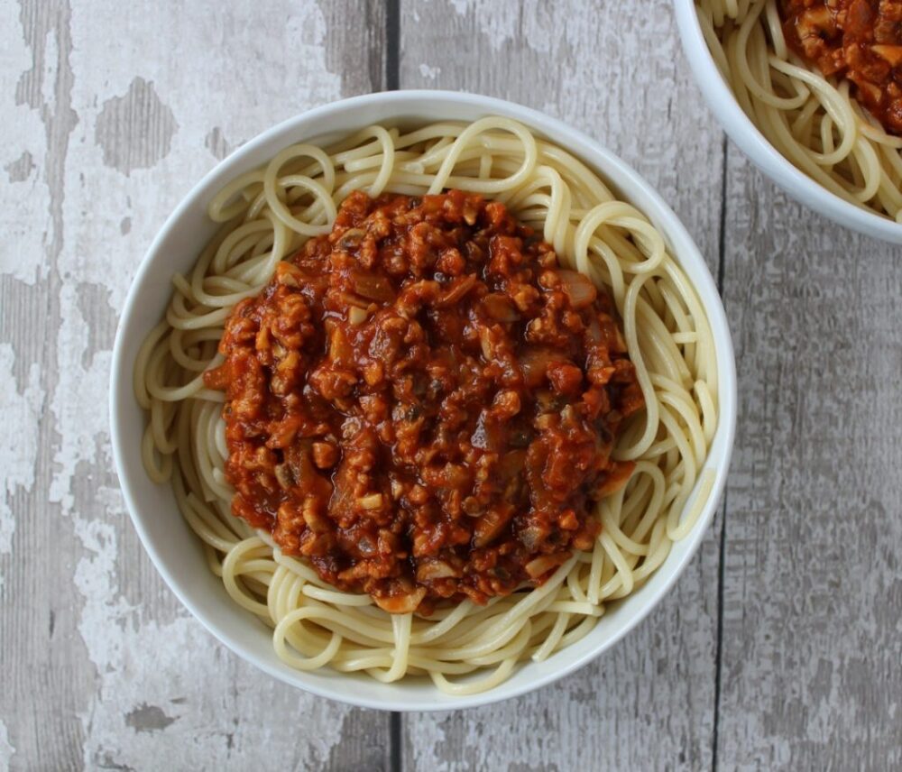 Speedy Vegan Spaghetti Bolognese