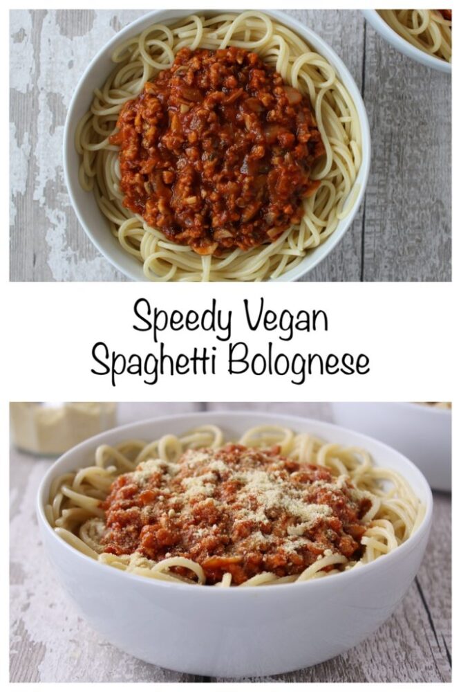 Speedy Vegan Spaghetti Bolognese