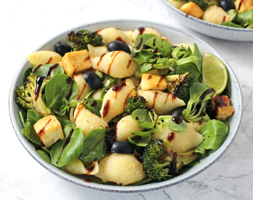 Super Greens Pasta Salad with Balsamic Glaze (Vegan | Dairy-Free)