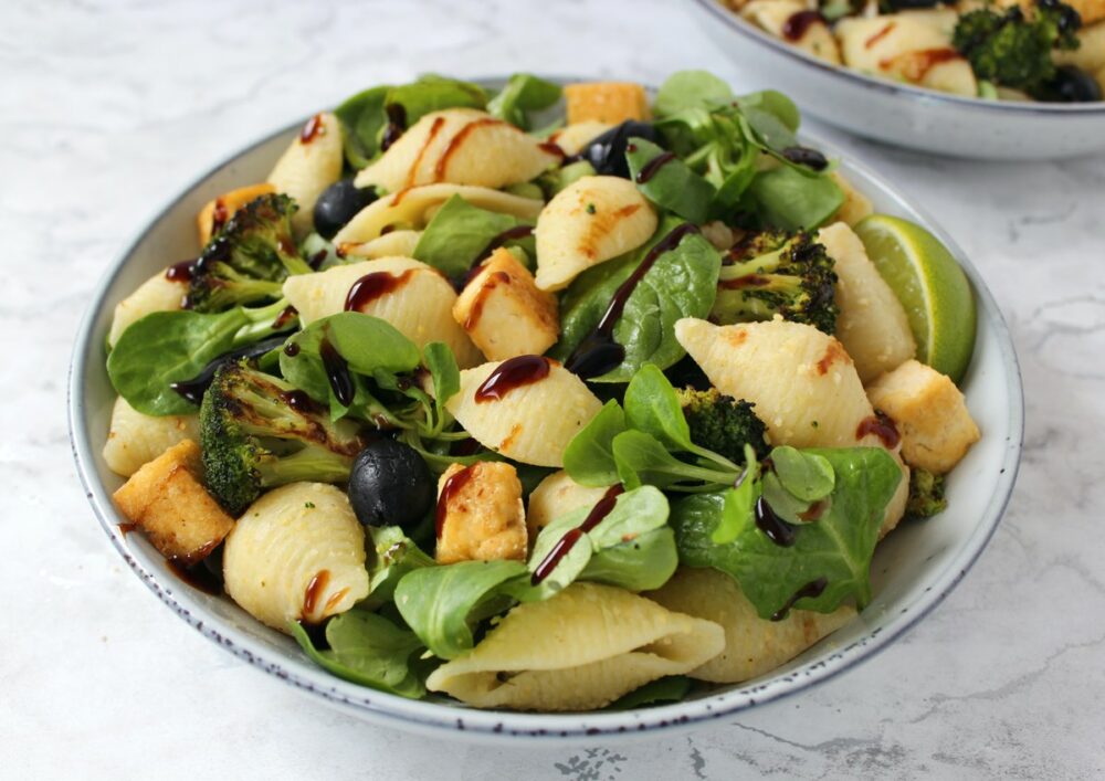 Super Greens Pasta Salad with Balsamic Glaze (Vegan | Dairy-Free)