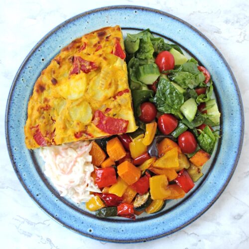 Vegan Spanish Omelette with Roasted Red Pepper