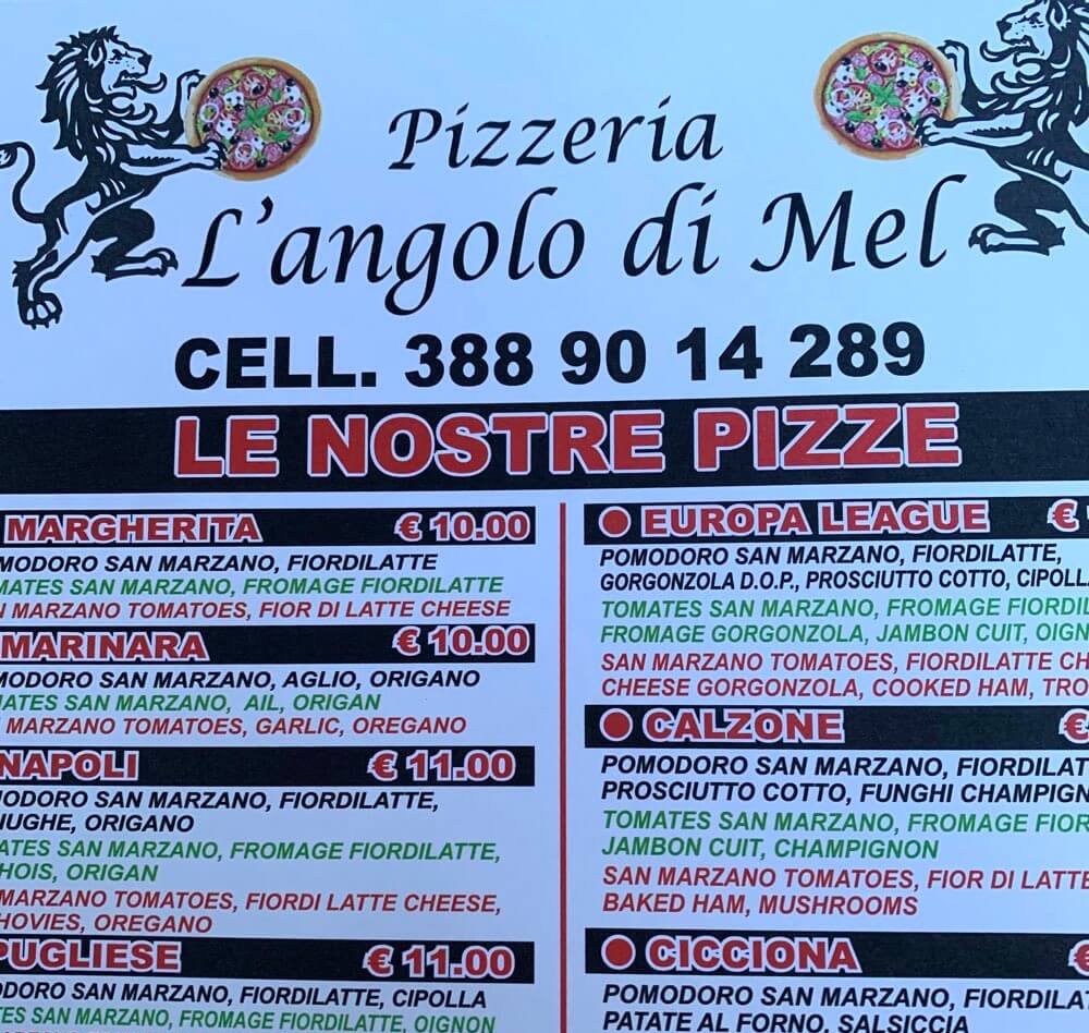 L’angolo di Mel pizza restaurant in La Courmayeur, Italy