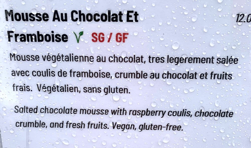 Vegan dessert at the Kitsch Inn, Les Houches, July 2025