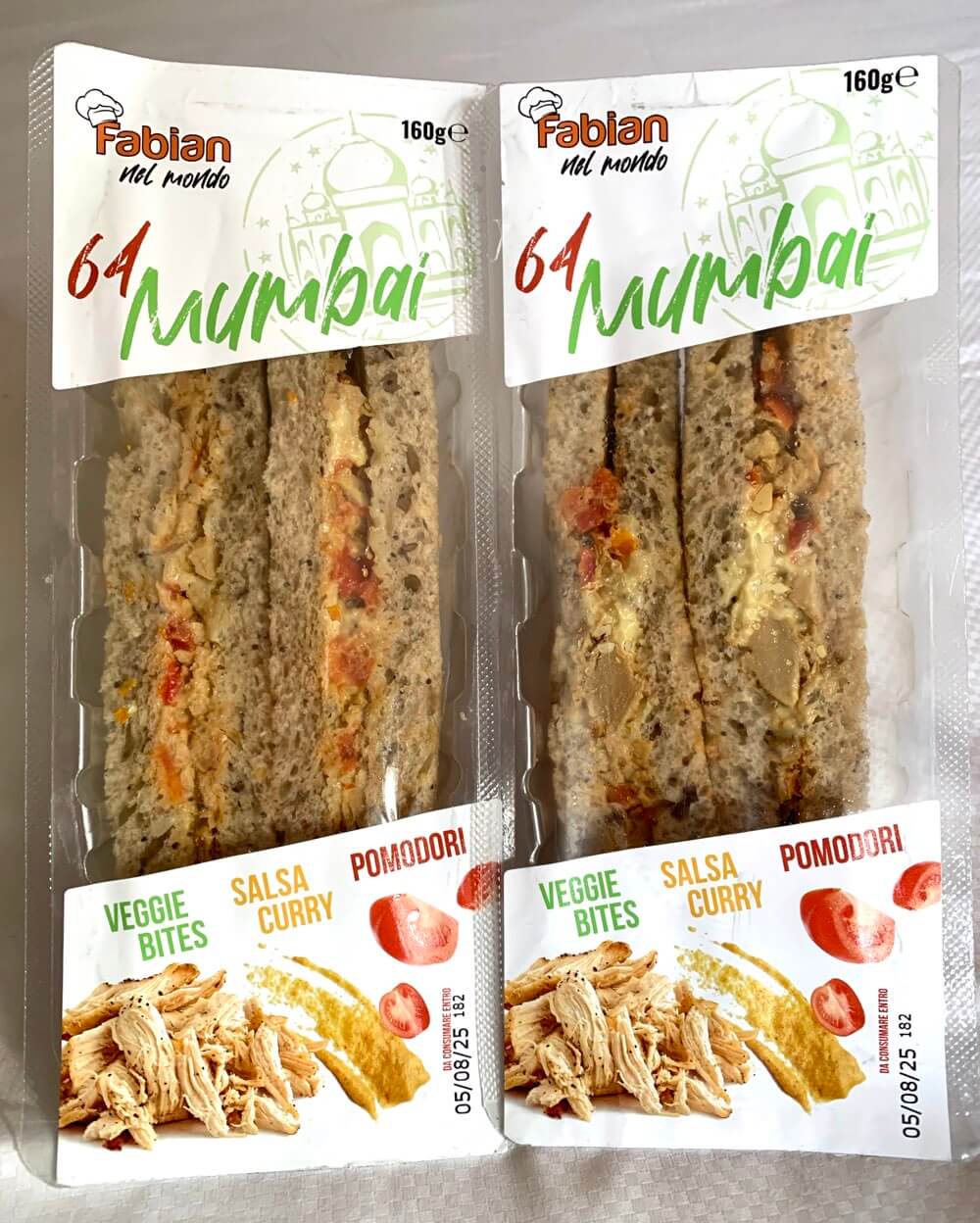 Fabian vegan sandwiches from the Carrefour Express in Courmayeur, Italy