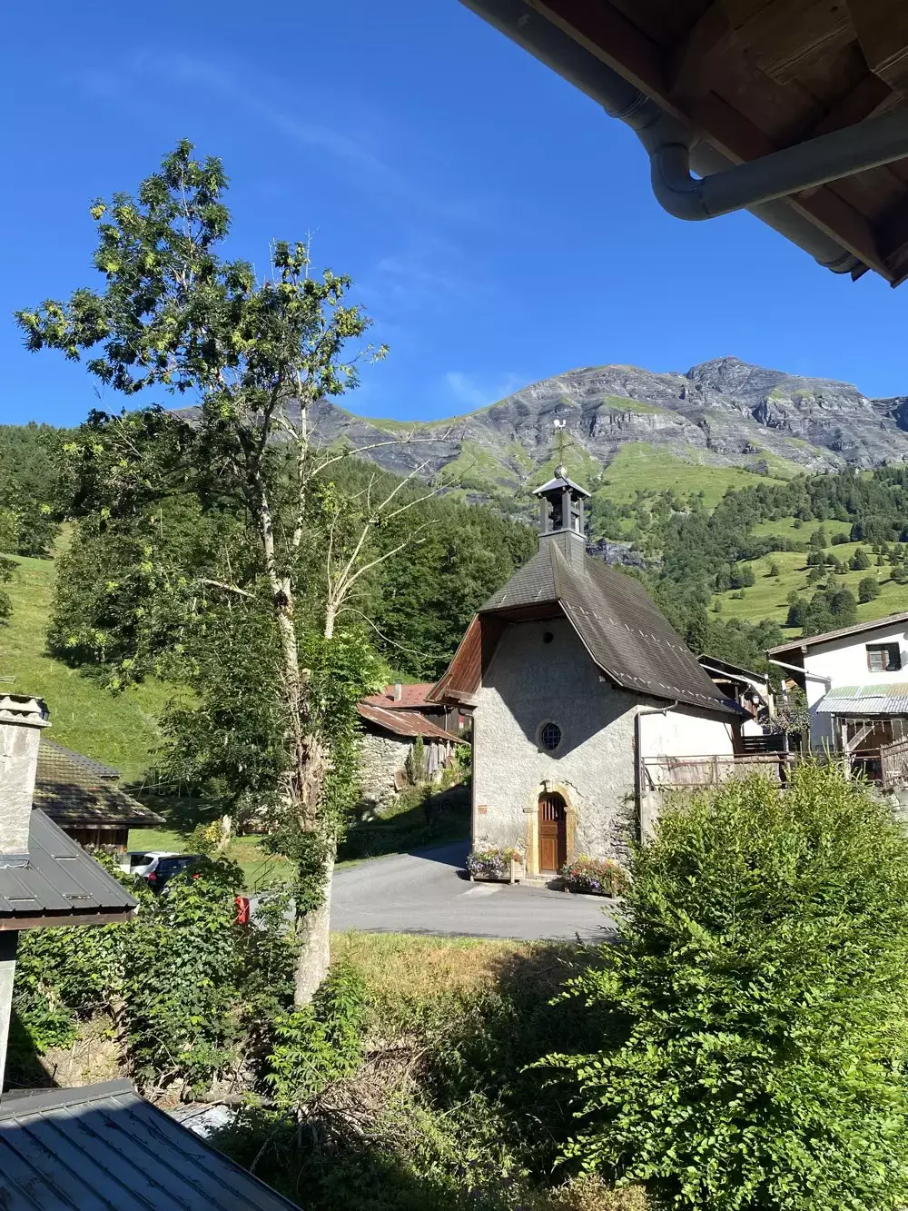 Gorgeous view from our room at Chalet Nant Rouge, Les Contamines