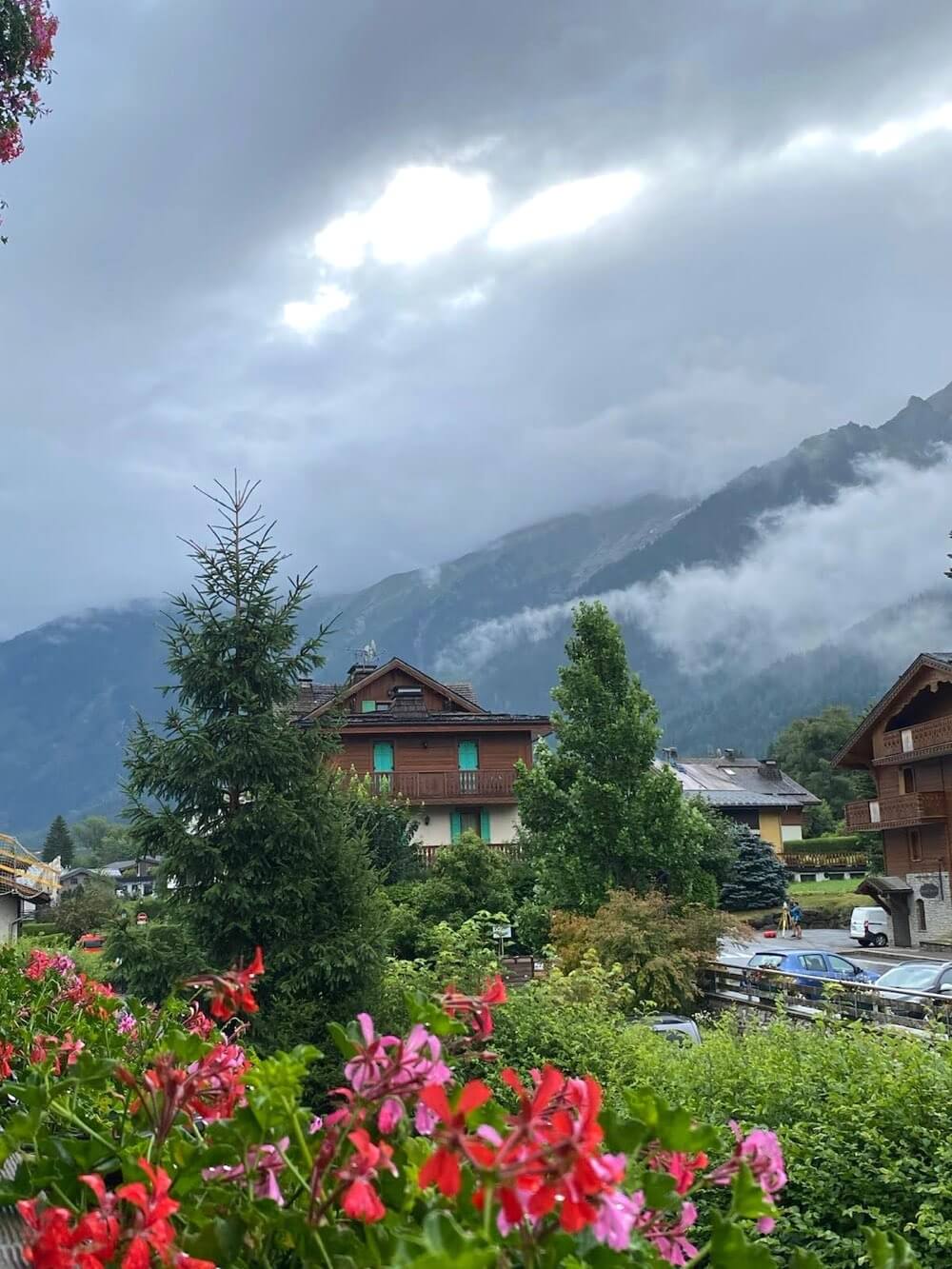 Beautiful Alpine view from our room at Hotel St Antoine, Les Houches