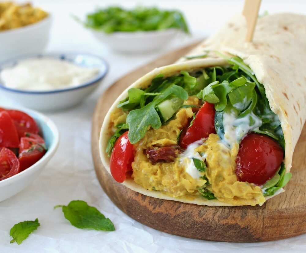 Coronation Chickpea Smash Wrap