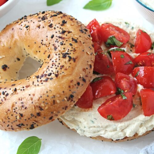 Herby Tofu Cream Cheese Bagel