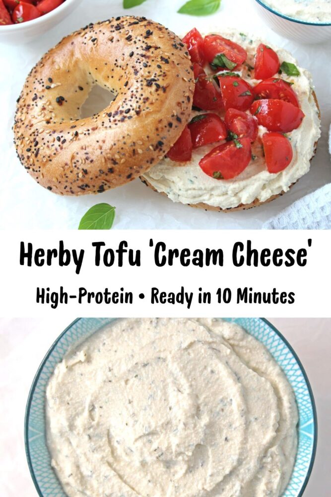 Herby Tofu Cream Cheese Pinterest Collage