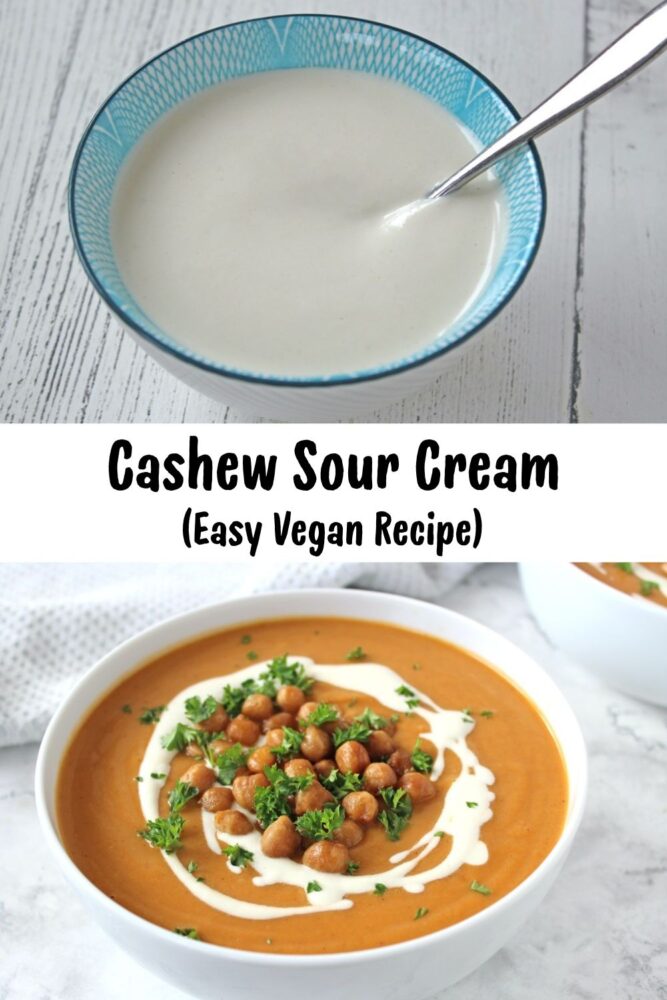 Cashew Sour Cream Pinterest Collage